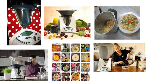 imagens de thermomix, pessoas cozinhando com a thermomix e de thermomix personalizadas